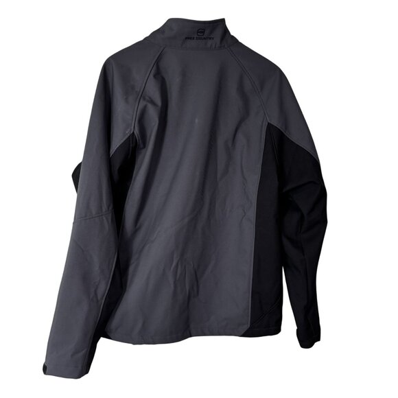 Free Country Mens Softshell Jacket X-Large Black & Gray Full Zip Pockets - Picture 2 of 8